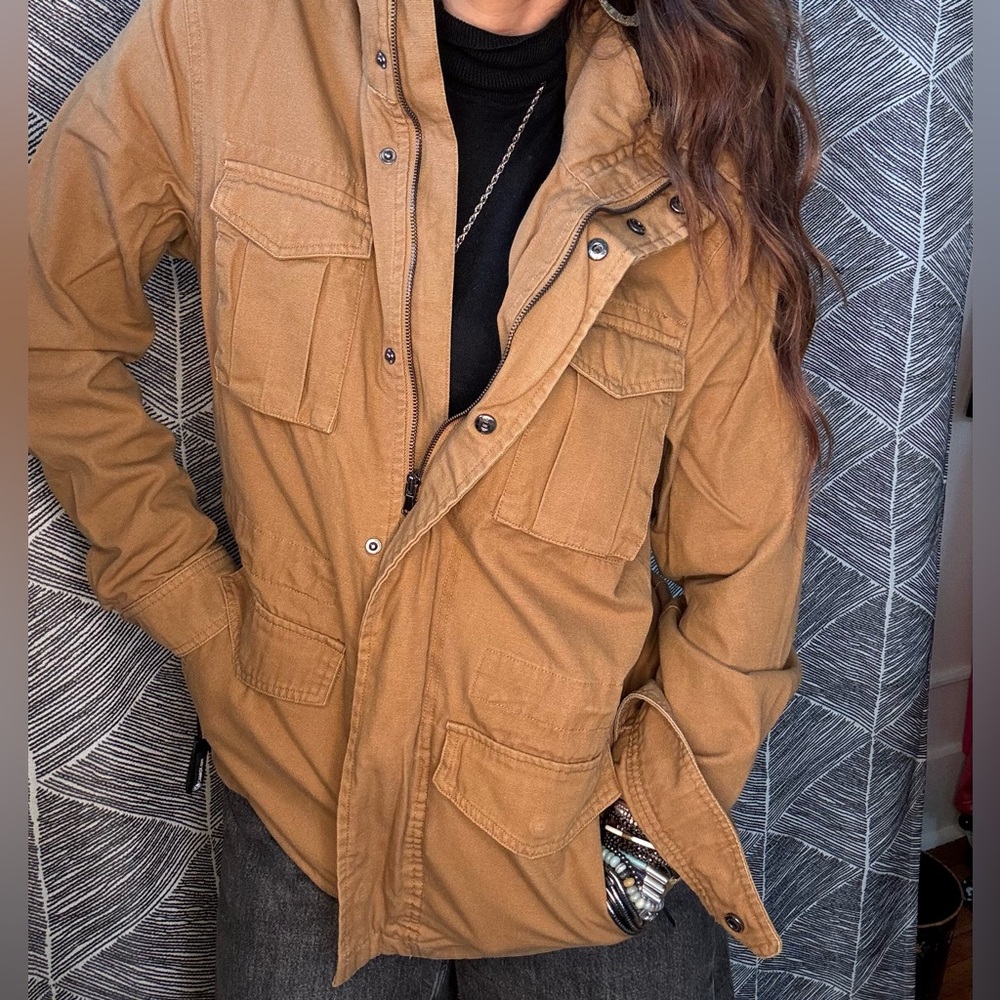 Bleecker & Broad Sherpa Lined Military‎ Jacket Utility Coat Sz M - Picture 3 of 11